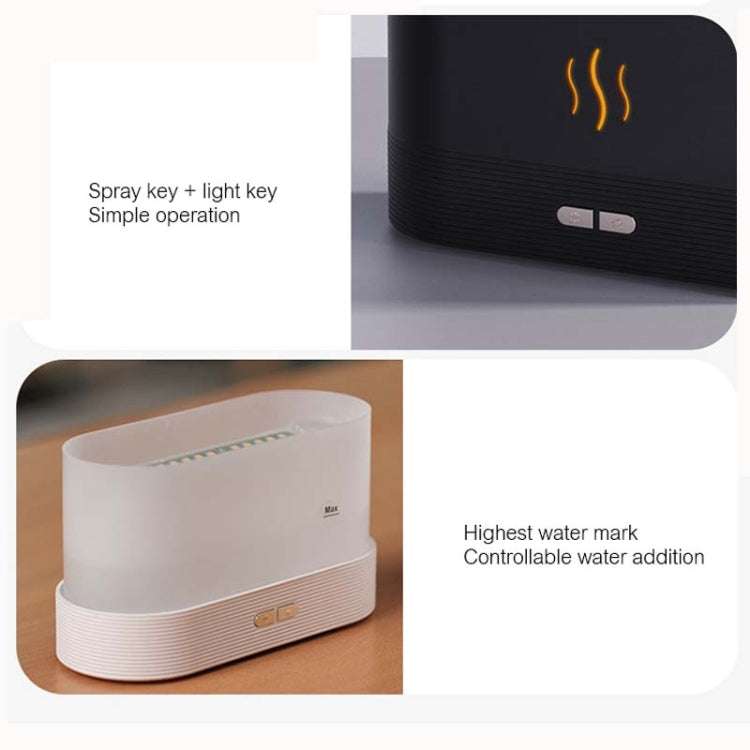 7 Color Flame Aromatherapy Machine Home Office Desk Air Humidifier(Black) by buy2fix