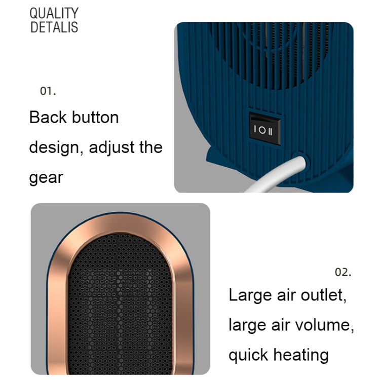 XH-1201 Winter Desktop Small Heater Quiet Fast Heat PTC Electric Heater, US Plug(White) - Electric Heaters by buy2fix | Online Shopping UK | buy2fix