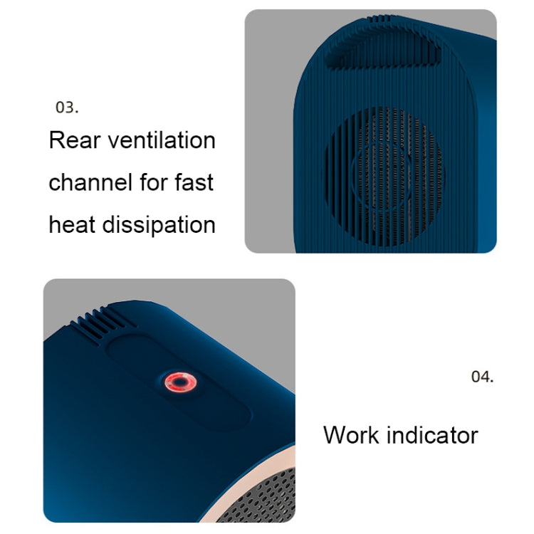 XH-1201 Winter Desktop Small Heater Quiet Fast Heat PTC Electric Heater, US Plug(White) - Electric Heaters by buy2fix | Online Shopping UK | buy2fix