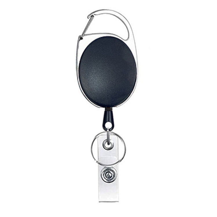 68cm Retractable Pull Badge Reel Zinc Alloy ID Lanyard Name Tag Card Badge Holder(Black) - Name Card Holder by buy2fix | Online Shopping UK | buy2fix