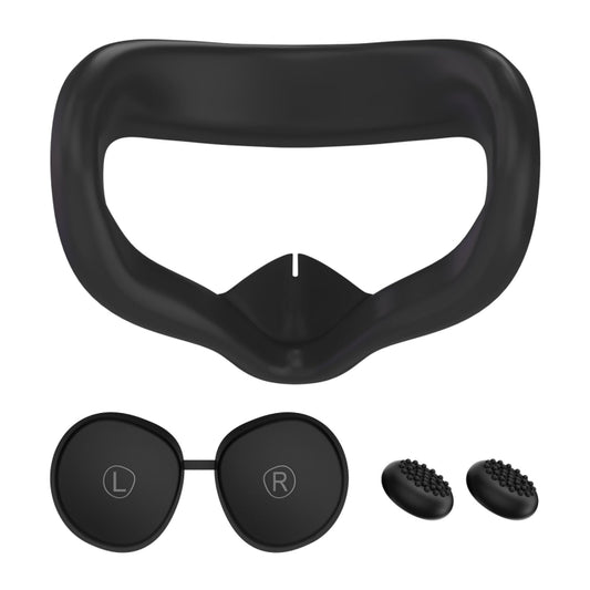 VR Silicone Eye Mask+Lens Protective Cover+Joystick Hat, For Meta Quest 2(Black) - VR Accessories by buy2fix | Online Shopping UK | buy2fix