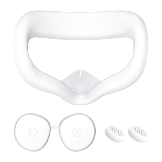 VR Silicone Eye Mask+Lens Protective Cover+Joystick Hat, For Meta Quest 2(White) - VR Accessories by buy2fix | Online Shopping UK | buy2fix