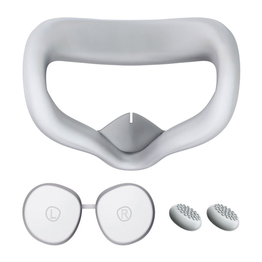 VR Silicone Eye Mask+Lens Protective Cover+Joystick Hat, For Meta Quest 2(Gray) - VR Accessories by buy2fix | Online Shopping UK | buy2fix