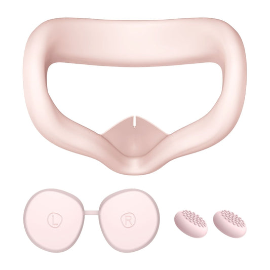 VR Silicone Eye Mask+Lens Protective Cover+Joystick Hat, For Meta Quest 2(Pink) - VR Accessories by buy2fix | Online Shopping UK | buy2fix