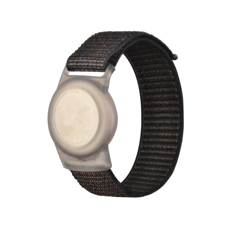 220mm For AirTag Tracker Child Adult Nylon Strap Wristband Protective Case (Black) - by buy2fix | Online Shopping UK | buy2fix
