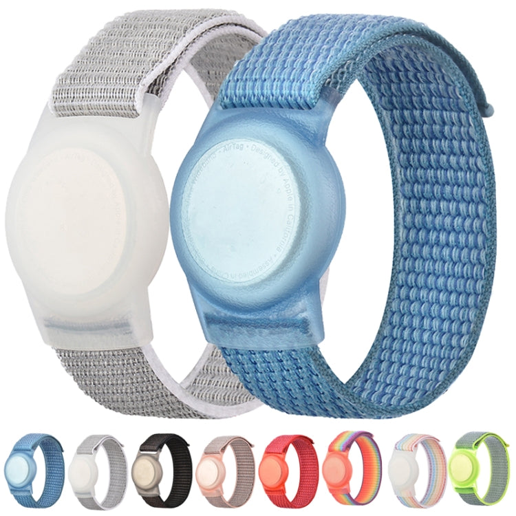 170mm For AirTag Tracker Child Adult Nylon Strap Wristband Protective Case (Pink) - Watch Strap Series by buy2fix | Online Shopping UK | buy2fix