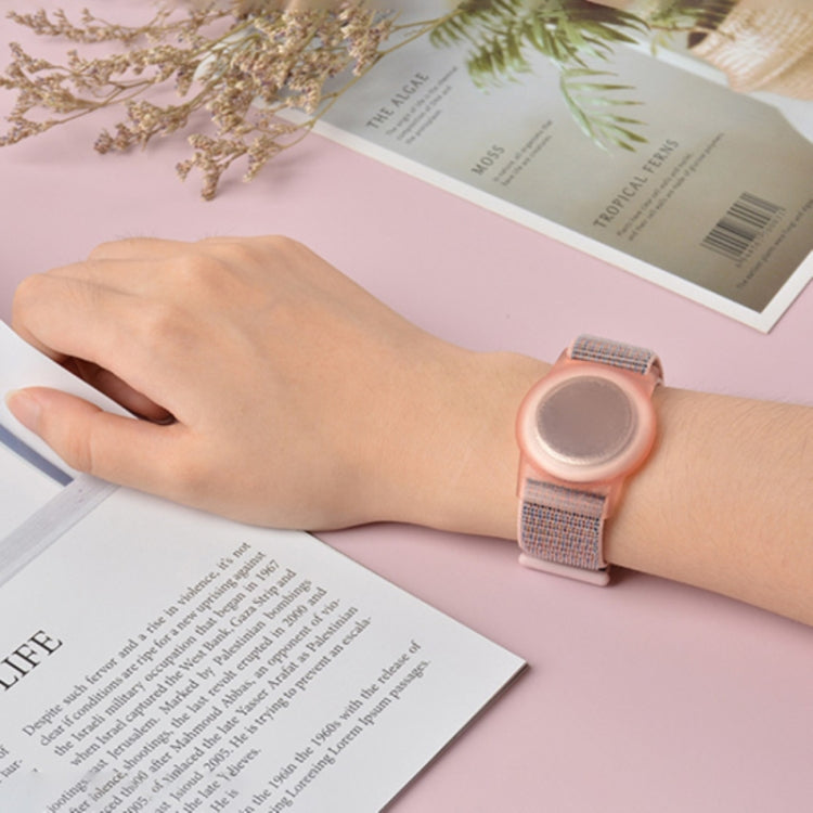 170mm For AirTag Tracker Child Adult Nylon Strap Wristband Protective Case (Pink) - Watch Strap Series by buy2fix | Online Shopping UK | buy2fix