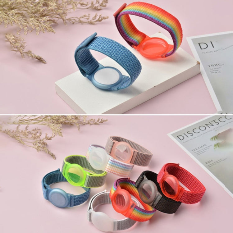 170mm For AirTag Tracker Child Adult Nylon Strap Wristband Protective Case (Rainbow) - Watch Strap Series by buy2fix | Online Shopping UK | buy2fix