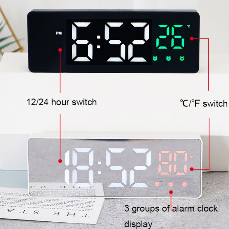 0715 Voice-activated LED Mute Date Temperature Display Electronic Clock(Black Surface Blue Light) - Alarm Clocks by buy2fix | Online Shopping UK | buy2fix