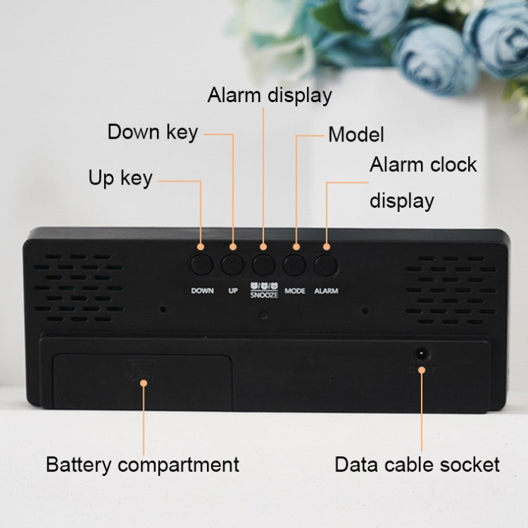 0715 Voice-activated LED Mute Date Temperature Display Electronic Clock(Black Surface Blue Light) - Alarm Clocks by buy2fix | Online Shopping UK | buy2fix