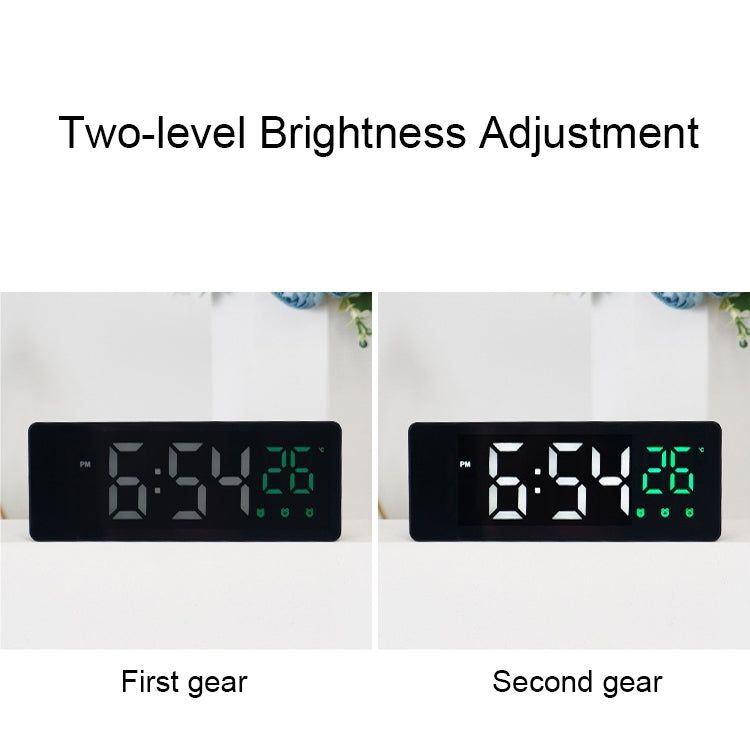 0715 Voice-activated LED Mute Date Temperature Display Electronic Clock(Black Surface Blue Light) - Alarm Clocks by buy2fix | Online Shopping UK | buy2fix