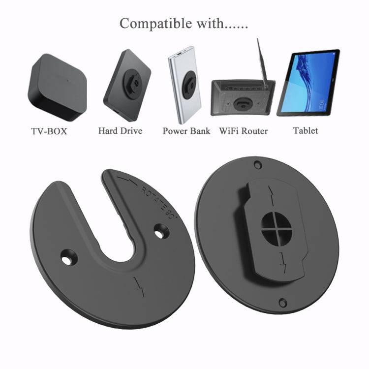 Tablet Router TV Box Wall Mount Bracket Holder(Black) - Shower & Wall Mounts by buy2fix | Online Shopping UK | buy2fix