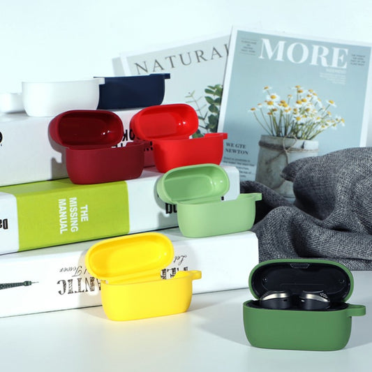 For Jabra Elite75T Sports Bluetooth Headphones Soft Silicone Case with hooks(Matcha Green) by buy2fix