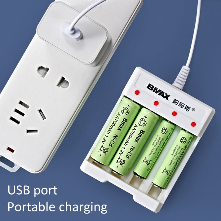 4 PCS BMAX B-04 AAA/AA 1.2V Battery 4 Slot USB Charger(English Boxed) by BMAX