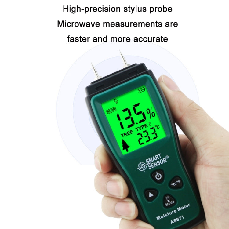 Smart Sensor AS971 Moisture Content Tester For Wood Furniture Making - PH & Moisture Meter by Smart Sensor | Online Shopping UK | buy2fix