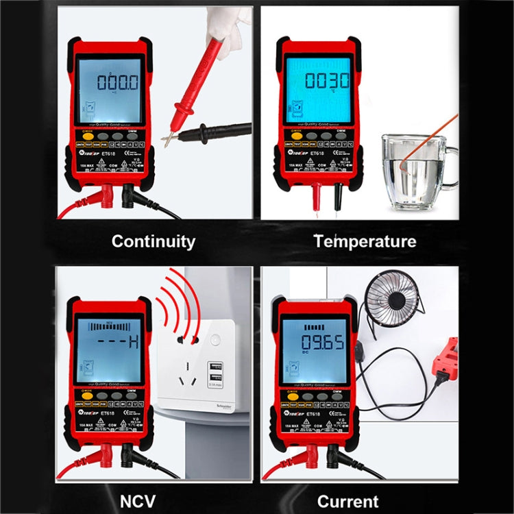 ET618 Rechargeable Adjustable Network Cable Tester Wire Tracker POE Cable Tester (Red) - Current & Voltage Tester by buy2fix | Online Shopping UK | buy2fix