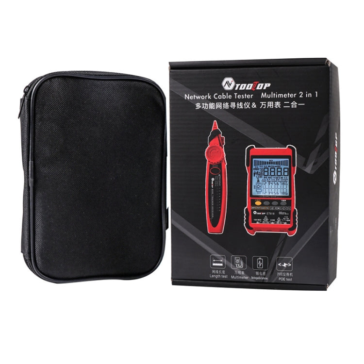 ET618 Rechargeable Adjustable Network Cable Tester Wire Tracker POE Cable Tester (Red) - Current & Voltage Tester by buy2fix | Online Shopping UK | buy2fix