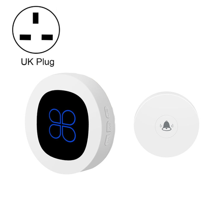 R16 1 For 1 Smart Wireless Self-Powered Hotel Home Electronic Call Doorbell(UK Plug White) - Wireless Doorbell by buy2fix | Online Shopping UK | buy2fix