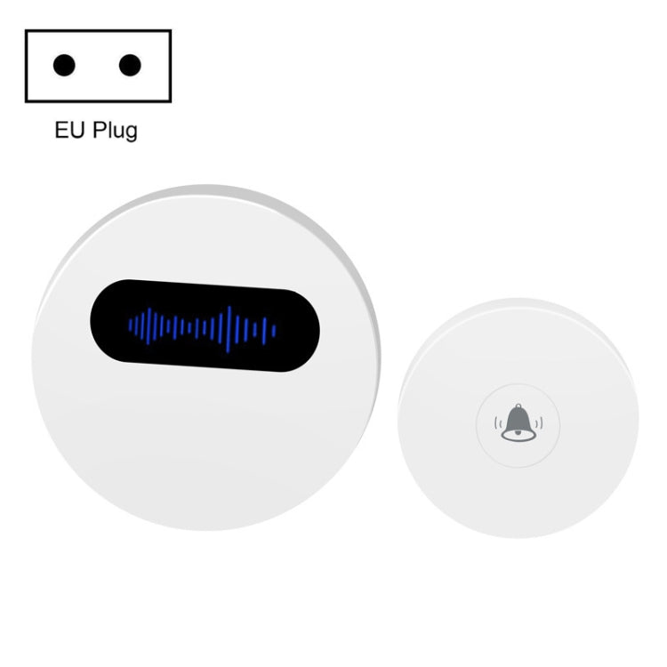 T10-1 1 For 1 Lighting Self-Power Generation Wireless Intelligent Doorbell(EU Plug White) - Wireless Doorbell by buy2fix | Online Shopping UK | buy2fix