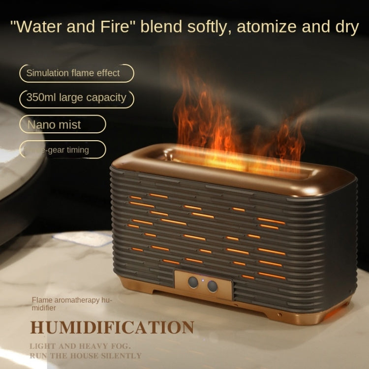 350ml Simulated Flame Aromatherapy Humidifier With Timing Function(Silver) - Air Purifiers & Accessories by buy2fix | Online Shopping UK | buy2fix
