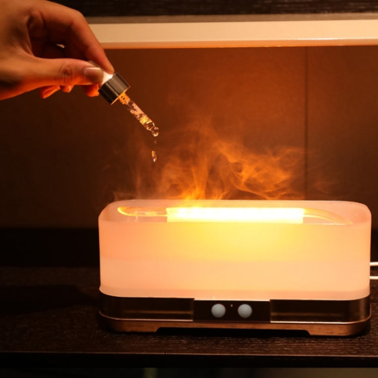 350ml Simulated Flame Aromatherapy Humidifier With Timing Function(Gold) by buy2fix