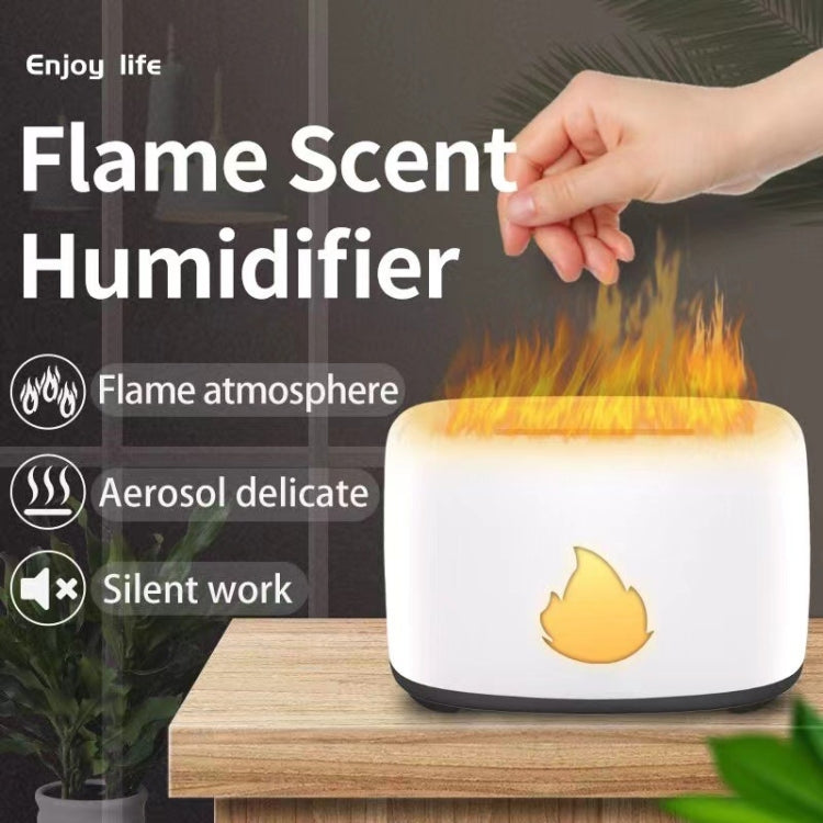 200ML Simulation Flame Aromatherapy Diffuser Humidifier Ultrasonic Air Purifier(White) - Air Purifiers & Accessories by buy2fix | Online Shopping UK | buy2fix