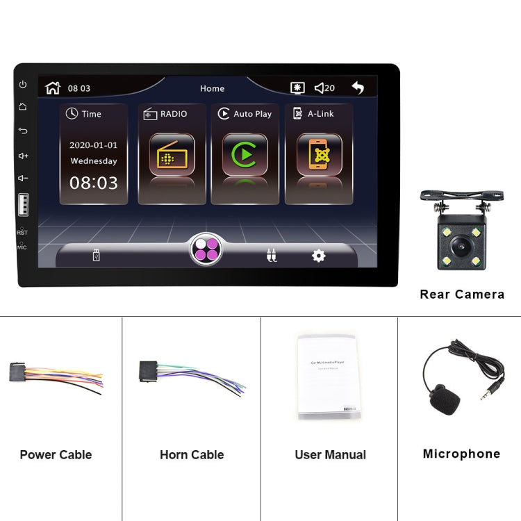 Q3570 9 inch Carplay Single Spindle MP5 Player, Style: Standard+4 Light Camera - Car MP3 & MP4 & MP5 by buy2fix | Online Shopping UK | buy2fix