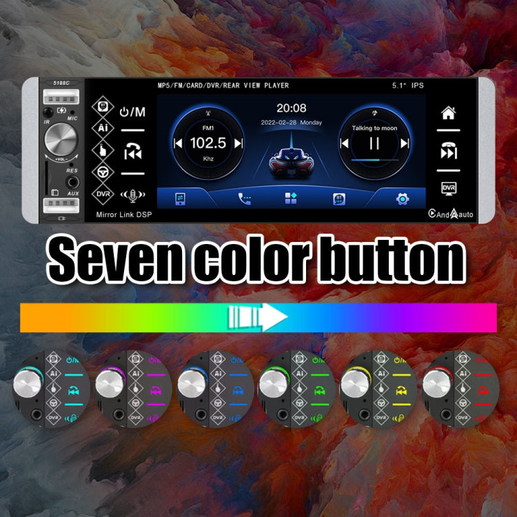 A2905 5.1 inch IPS Capacitive Screen Single Butt Carplay Player, Style: Standard+AHD Camera - Car MP3 & MP4 & MP5 by buy2fix | Online Shopping UK | buy2fix