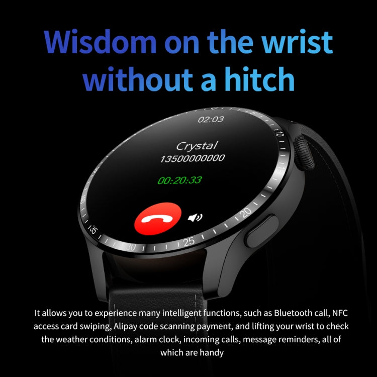 UM93Pro 1.28 Inch Heart Rate/Blood Oxygen Monitoring Bluetooth Calling Watch With NFC Function(Black Silicone) by buy2fix