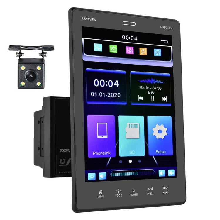 9520C Double Spindle 9.5 inch Vertical Screen Car MP5 Player, Style: Standard+4 Light Camera - Car MP3 & MP4 & MP5 by buy2fix | Online Shopping UK | buy2fix