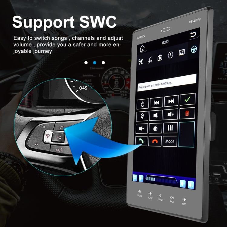 9520C Double Spindle 9.5 inch Vertical Screen Car MP5 Player, Style: Standard+4 Light Camera - Car MP3 & MP4 & MP5 by buy2fix | Online Shopping UK | buy2fix
