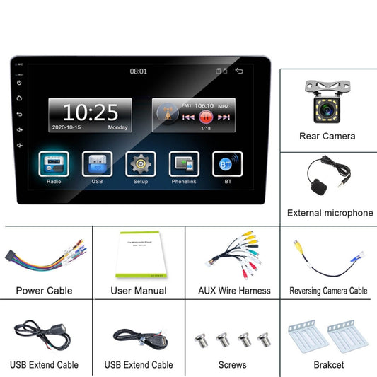 C7001 7 inch Touch Screen Built-In CarPlay Car MP5 Player, Style: Standard+12 Light Camera by buy2fix