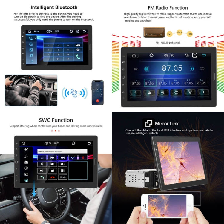 1310C 10.1 inch Car Full Screen Touch HD MP5 Wired Carplay Player, Style: Standard+AHD Camera - Car MP3 & MP4 & MP5 by buy2fix | Online Shopping UK | buy2fix
