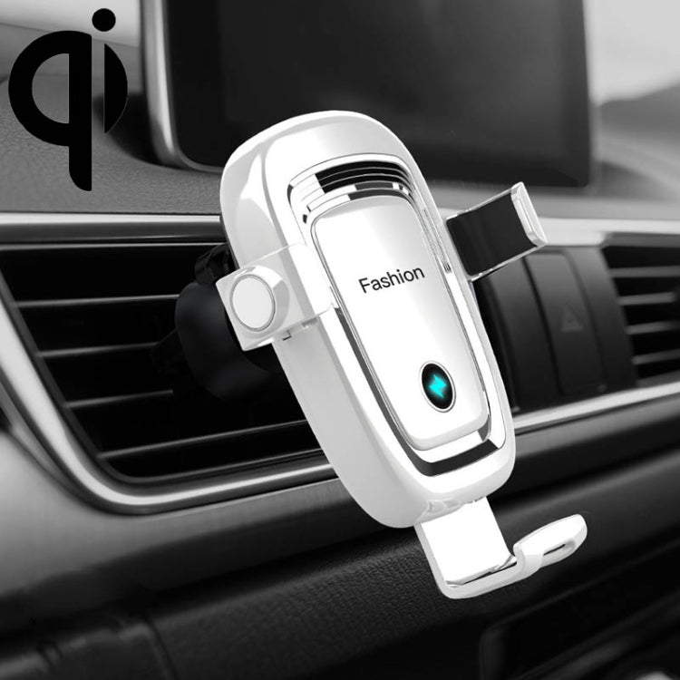 S19 15W Gravity Car Phone Wireless Charging Stand(White) - Wireless Charger Holders by buy2fix | Online Shopping UK | buy2fix