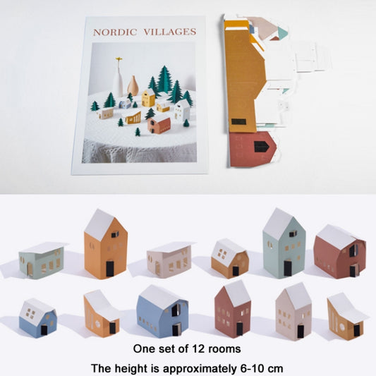 Christmas Mini Landscape Decoration Ornaments Photography Props(Paper Art House) by buy2fix