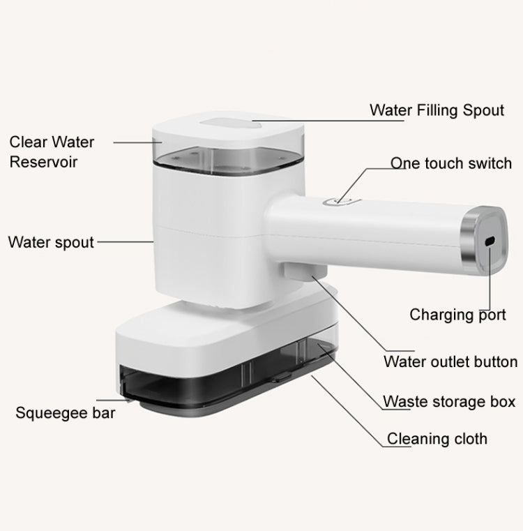 12W Multi-functional Wireless Handheld Cleaner Window Scraping(White) - Handheld Cleaner & Mops by buy2fix | Online Shopping UK | buy2fix