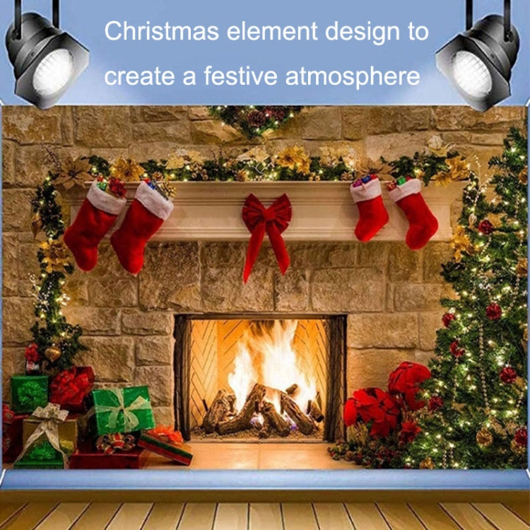 Christmas Layout Fireplace Photography Background Cloth(Yellow) - by buy2fix | Online Shopping UK | buy2fix