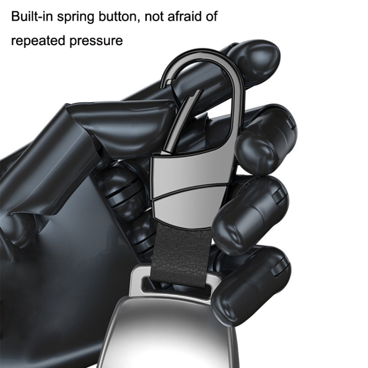 Metal Waist Hang Car Key Chain Simple Lock Pendant(Gray) by buy2fix