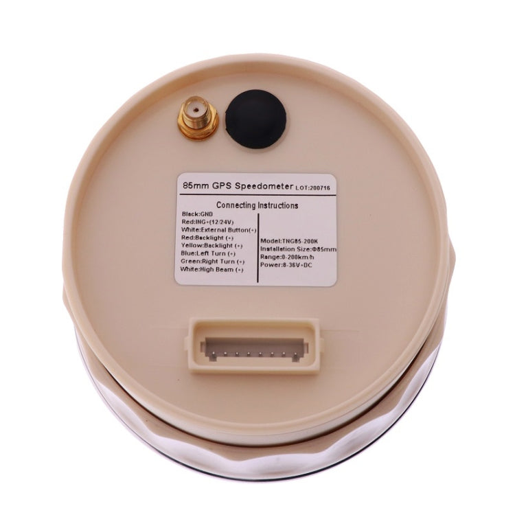 TNG85 200KM Car Motorcycle GPS Speed Odometer With Alarm(Silver Frame With Black Background) - Clocks & Car Meters by buy2fix | Online Shopping UK | buy2fix