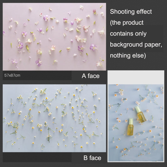 3D Double-Sided Matte Photography Background Paper(Blue+Pink Flower) - Other by buy2fix | Online Shopping UK | buy2fix