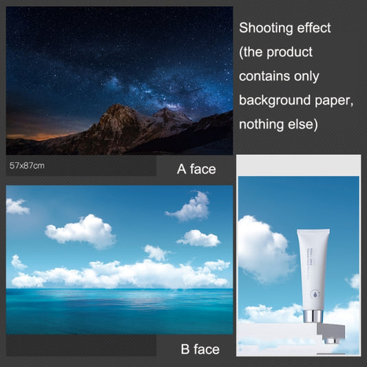 3D Double-Sided Matte Photography Background Paper(Sea Sky+Stars Mountains) - Other by buy2fix | Online Shopping UK | buy2fix