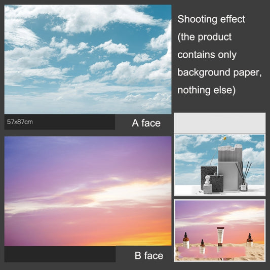 3D Double-Sided Matte Photography Background Paper(Blue Sky+Early Rosy Clouds) - Other by buy2fix | Online Shopping UK | buy2fix