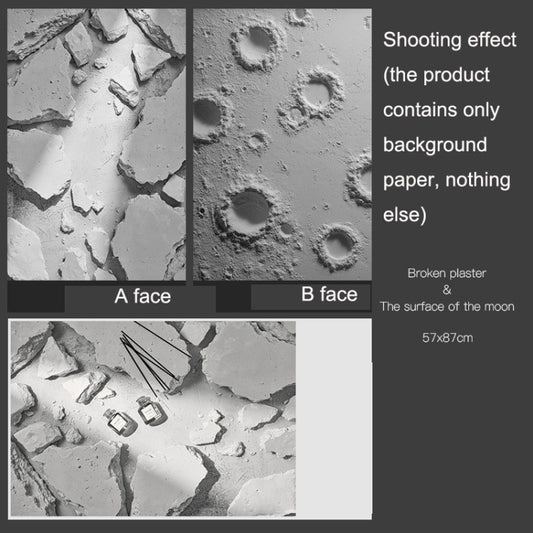 3D Double-Sided Matte Photography Background Paper(Broken Plaster+Lunar Surface) - Other by buy2fix | Online Shopping UK | buy2fix