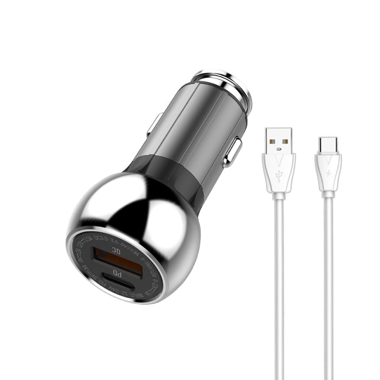 LDNIO C1 36W PD + QC 3.0 Car Fast Charger High Power Smart USB Car Charger with USB-C/Type-C Cable - Car Charger by LDNIO | Online Shopping UK | buy2fix
