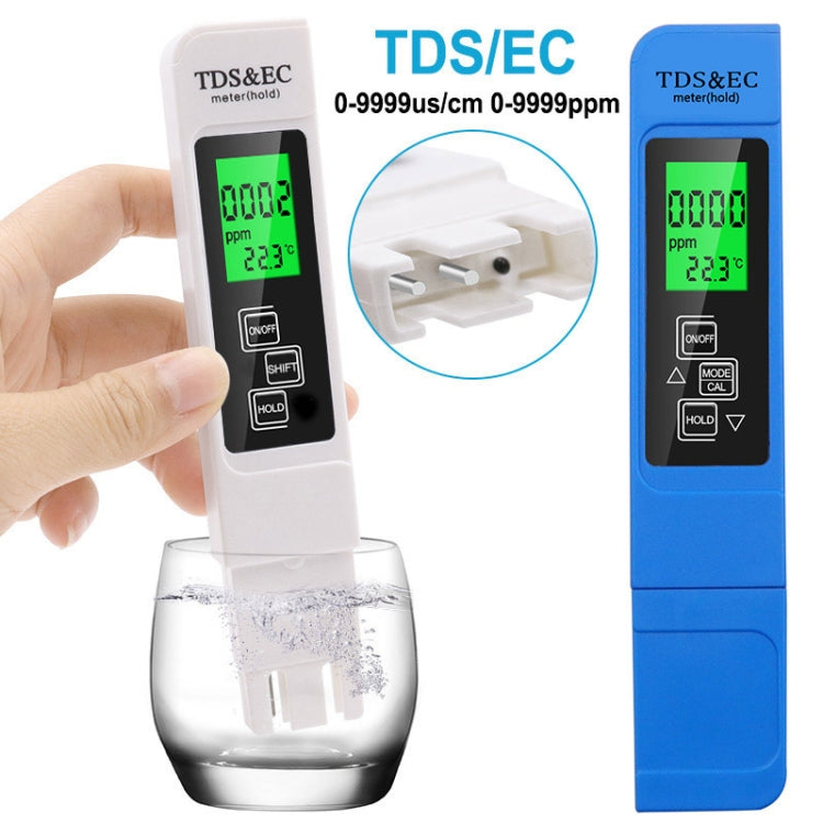 Backlight Model TDS & EC Water Quality Test Pen Meter Conductivity Test Pen(Blue) - Air & Water Quality Tester by buy2fix | Online Shopping UK | buy2fix