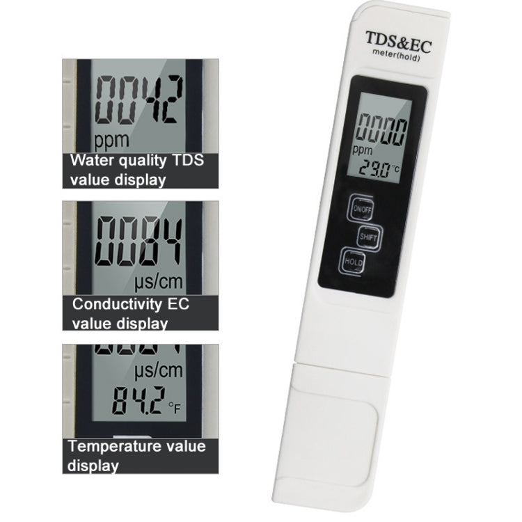 Backlight Model TDS & EC Water Quality Test Pen Meter Conductivity Test Pen(Blue) - Air & Water Quality Tester by buy2fix | Online Shopping UK | buy2fix