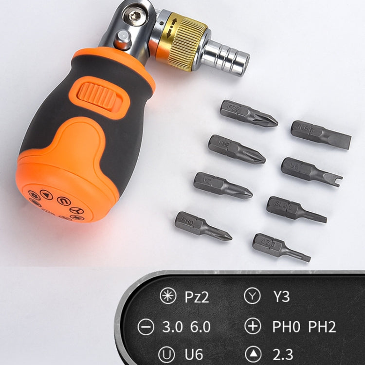 2050E 8 In 1 Portable Multifunctional S2 Batch Head Two-way Ratchet Screwdriver Set(Gray) - Screwdriver Tools by buy2fix | Online Shopping UK | buy2fix