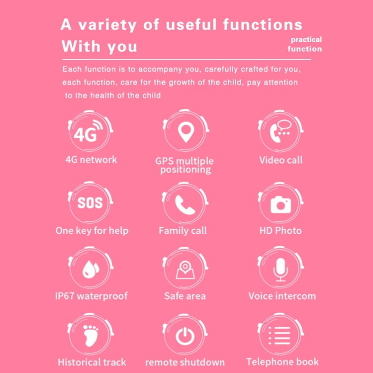 DF73 1.4 Inch 4G GPS Positioning Children Calling Watch With SOS Function(Black) by buy2fix