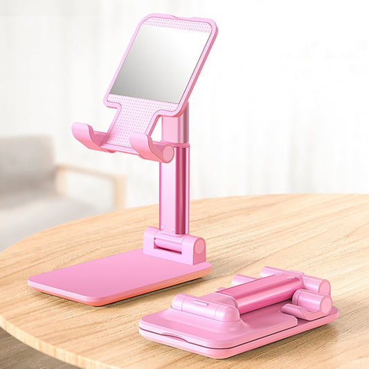 SSKY X5 Desktop Phone Live Foldable Tablet Bracket, Style: With Mirror Version (Pink) by SSKY