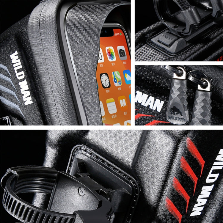 WILD MAN E12X 1L EVA Hard Shell Waterproof and Anti-fall Bicycle Bag with Touch Function(Black) by WILD MAN